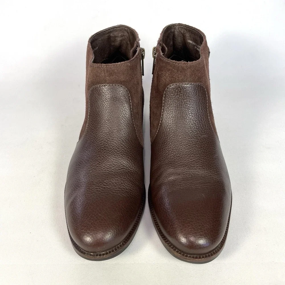 J. Jill Womens Size 8 Brown‎ Suede Leather Ankle Boots Side Zip Booties